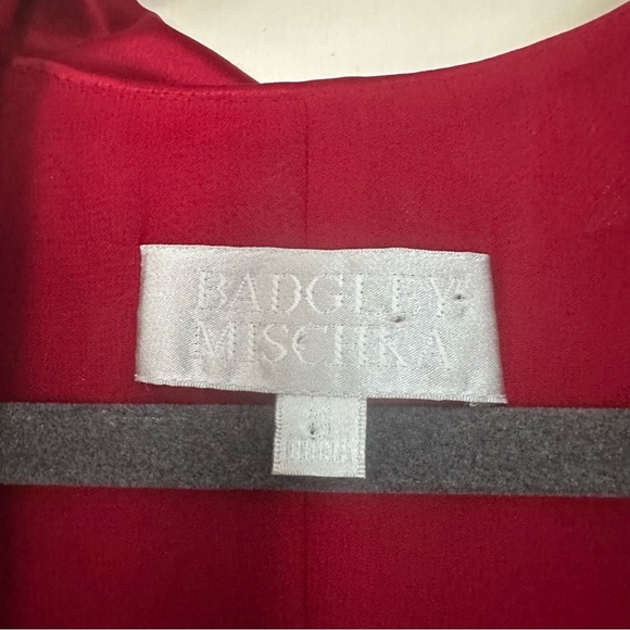 Badgley Mischka Dress Crimson Red Maxi Silk Formal High Low Prom Size 2 - Picture 7 of 16